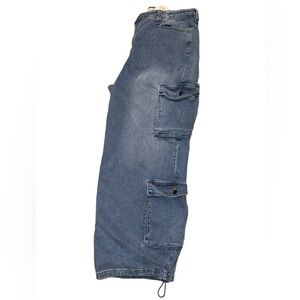 Wide leg Blue Cargo Jeans